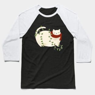 Christmas Christmas Light Cat Baseball T-Shirt